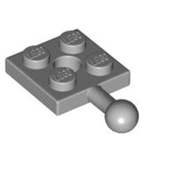 LEGO part 3768 PLATE 2X2 W. BALL in Medium Stone Grey/ Light Bluish Gray