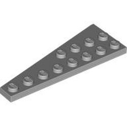 LEGO part 3545 RIGHT PLATE 3X8 DEG. 14 in Medium Stone Grey/ Light Bluish Gray