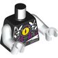 Torso, Yellow Eye on Chest, Dark Bluish Grey/White/Magenta Markings, Belt print, White Arms and Hands