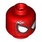 Minifig Head Spider-Man, Black Webs, Black/White Eyes