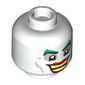 Minifig Head Joker, Green Eyelashes, Light Bluish Grey Eyeshadow, Red Lips, Bright Light Yellow Teeth Grin