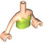 Minidoll Torso Girl with Lime Dress, Gold Trim Print, Light Nougat Arms and Hands