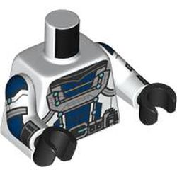Torso, Silver/Dark Blue Armor, Black Utility Belt print, White Arms, Black Hands