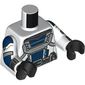 Torso, Silver/Dark Blue Armor, Black Utility Belt print, White Arms, Black Hands