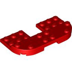 LEGO part 73832 PLATE 8X4X2/3, 1/2 CIRCLE, CUT OUT in Bright Red/ Red