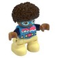 Duplo Figure Child, Afro Dark Brown, Bright Light Yellow Legs, Wetsuit and Goggles Print