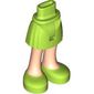 Minidoll Hips and Short Skirt with Light Nougat Legs and Lime Shoes Print [Thick Hinge]