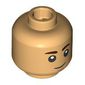 Minifig Head Jacen Syndulla, Dark Brown Eyebrows, Crooked Smile / Open Mouth Smile Print