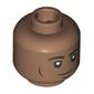 Minifig Head First Officer Hawkins, Raised Black Eyebrows, Stern Look Print