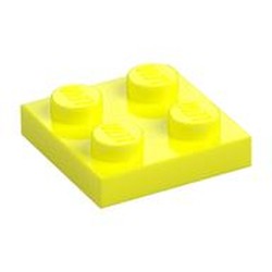 LEGO part 3022 PLATE 2X2 in Vibrant Yellow