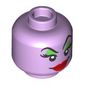 Minifig Head Ursula, Raised Eyebrows, Green Eye Shadow, Eyelashes, Red Lips, Smirk print