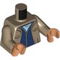 Torso, Jacket, Blue Sweater, Zipper, Bright Light Blue Shirt print, Dark Tan Arms, Nougat Hands