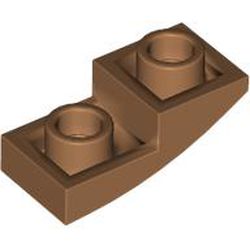 LEGO part 24201 PLATE, W/ HALF BOW, INV. 1X2X2/3 in Medium Nougat