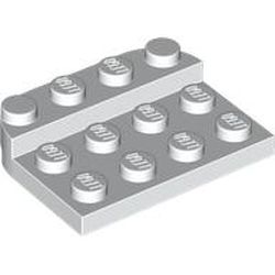 LEGO part 3263 PLATE 3X4X2/3, CIRCLE, CUT OUT in White