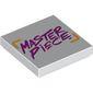 Tile 2 x 2 with Magenta 'MASTER PIECE' print