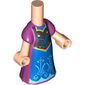 Microdoll Body Long Dress Magenta, Blue Front, Black Tunic with Decorations print