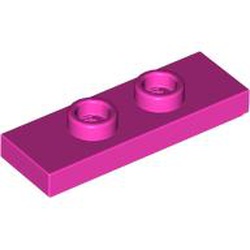 LEGO part 34103 PLATE 1X3 W/ 2 KNOBS in Bright Purple/ Dark Pink