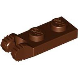 LEGO part 54657 PLATE 1X2 W/FORK/VERTICAL/END in Reddish Brown