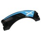 Technic Panel Car Mudguard Arched 9 x 2 x 3, Arched Top #42 with Medium Azure Paint, White X print