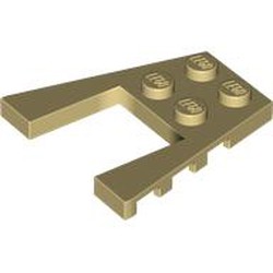 LEGO part 43719 Wedge Plate 4 x 4 with 2 x 2 Cutout in Brick Yellow/ Tan