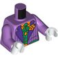 Torso Jacket, Dark Purple Lapels, Green Vest, Orange Shirt, Orange Flower print, Medium Lavender Arms, White Hands