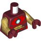 Torso, Red/Dark Red/Gold Iron Man Armor, Bright Light Yellow Round Arc Reactor print, earl Gold Arms, Dark Red Hands