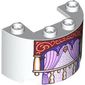 Cylinder Half 2 x 4 x 2 with 1 x 2 Cutout with Balcony, Bright Pink Curtains, Dark Purple/Dark Red Frame print