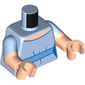 Torso, Dual Molded Arms with Dress, Medium Blue Belt print, Bright Light Blue Sleeves Pattern, Light Nougat Arms and Hands