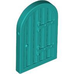 LEGO part 94161 Window 1 x 2 x 2 2/3 Shutter with Rounded Top in Bright Bluish Green/ Dark Turquoise