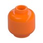 Minifig Head Rox, Thick Black Eyebrows, Orange Eyes, Big White Mouth, Tan Sharp Teeth, Angry