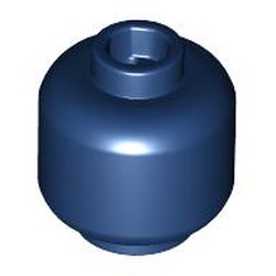 LEGO part 28621 Minifig Head Plain [Vented Stud - 2 Holes] in Earth Blue/ Dark Blue