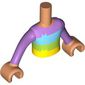 Minidoll Torso Boy with Lavender/Medium Azure/Lime/Yellow Stripes Shirt, Nougat Arms and Hands