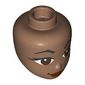 Minidoll Head, Black Eyebrows, Dark Red Eyes, Lips, Smirk print