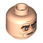 Minifig Head Goblin, Dark Orange Wrinkles, Dark Red Eyebrows, Worried / Black Eyebrows, Gold Glasses, Mean Smile, Sharp Teeth