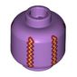Minifig Head (No Face), Gold and Dark Red Zigzag Lines Print (Purse)