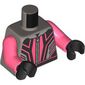 Torso, Racing Suit, Coral/Black/Silver Markings print, Coral Arms, Black Hands
