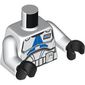 Torso Armor, Blue Chest Marking, Rank Insignia Print, White Arms, Black Hands