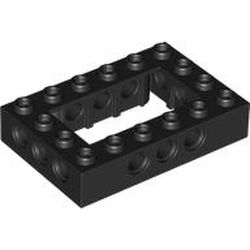 LEGO part 1679 BRICK 4X6, W/ 4.85 HOLE, CUT OUT in Black