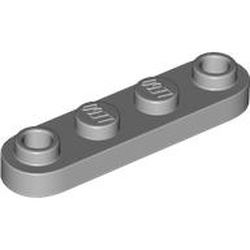 LEGO part 77845 PLATE 1X4, ROUNDED, NO. 1 in Medium Stone Grey/ Light Bluish Gray