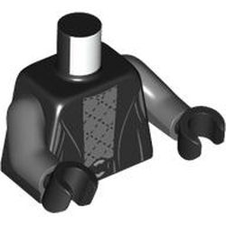 Torso Robe, Open over Dark Bluish Gray Undershirt with Diamond Pattern Print, Dark Bluish Gray Arms, Black Hands