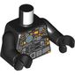 Torso, Dark Bluish Grey Tactical Vest, Bright Light Orange/Black Straps, Silver Utility Belt print, Black Arms and Hands