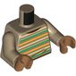 Torso, Tan/Green/Orange Striped Shirt, Dark Tan Arms, Medium Nougat Hands