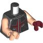 Torso, Odd Hands, Chest Protector, Dark Red and Black Panels Print, Light Nougat Arms, Left Dark Red Hand, Right Light Nougat Hand