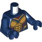 Torso Armor, Gold and Dark Red Panels Print, Dark Blue Arms and Hands