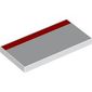 Tile 2 x 4 with Red Stripe print