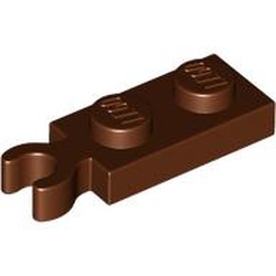 LEGO part 78256 PLATE 1X2 W/ HOLDER in Reddish Brown