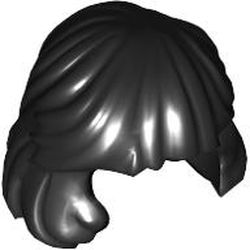 LEGO part 36037 Hair Mid-Length Combed Behind Ear in Black