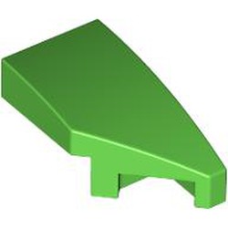 LEGO part 29119 RIGHT PLATE 1X2, W/ BOW, 45 DEG. CUT in Bright Green