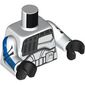 Torso, Clone Trooper Armor, Captain with Blue Markings, Arm print, White Arms, Black Hands