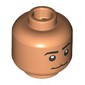 Minifig Head Black Eyebrows, Cleft Upper Lip, Smile, Closed Mouth/Open Mouth